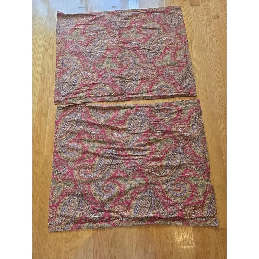 Ralph Lauren Edmonton Full Queen Comforter 2 Shams Paisley Cottagecore Red Gold